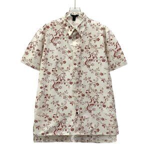 Louis Vuitton Beige floral printed cotton short-sleeve shirt